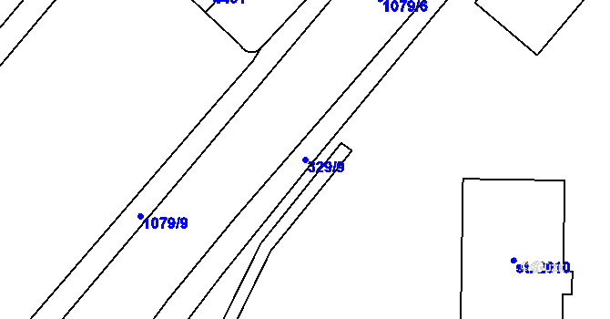 Parcela st. 329/9 v KÚ Hrabůvka, Katastrální mapa