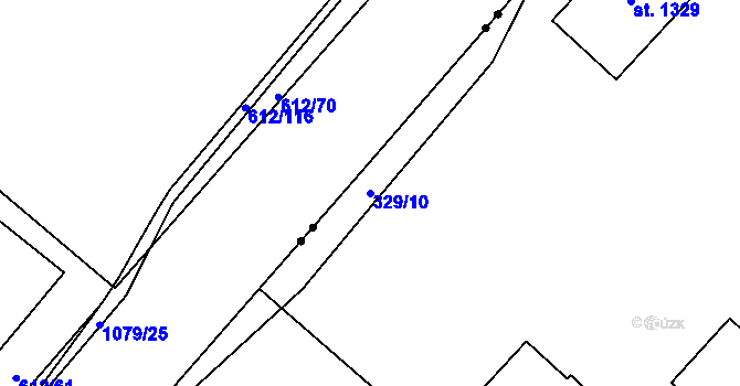 Parcela st. 329/10 v KÚ Hrabůvka, Katastrální mapa