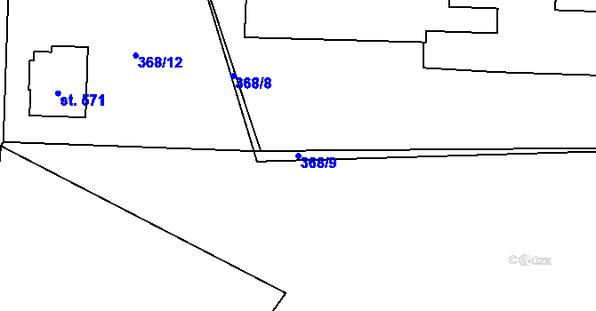 Parcela st. 368/9 v KÚ Hrabůvka, Katastrální mapa