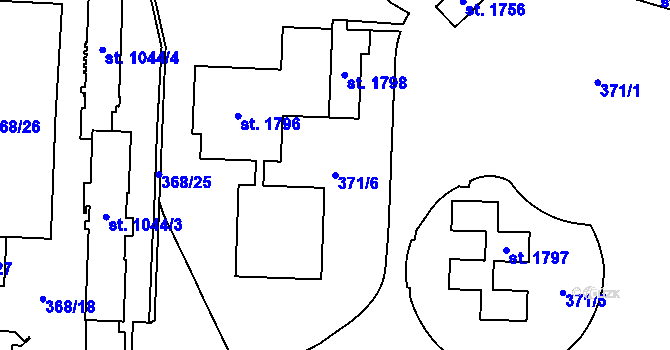 Parcela st. 371/6 v KÚ Hrabůvka, Katastrální mapa