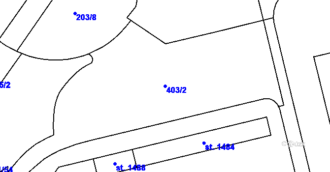 Parcela st. 403/2 v KÚ Hrabůvka, Katastrální mapa