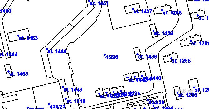 Parcela st. 456/6 v KÚ Hrabůvka, Katastrální mapa