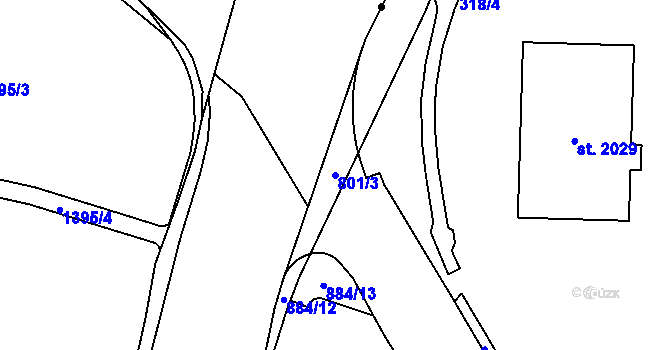 Parcela st. 801/3 v KÚ Hrabůvka, Katastrální mapa