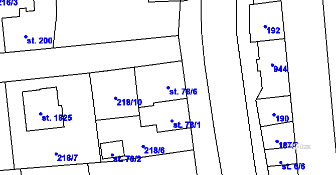 Parcela st. 78/6 v KÚ Hrabůvka, Katastrální mapa