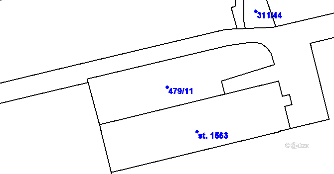 Parcela st. 479/11 v KÚ Hrabůvka, Katastrální mapa