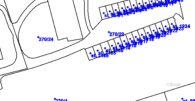 Parcela st. 2185 v KÚ Hrabůvka, Katastrální mapa
