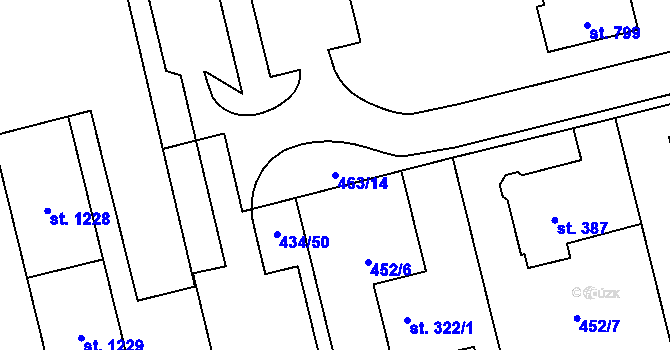 Parcela st. 463/14 v KÚ Hrabůvka, Katastrální mapa