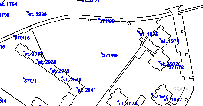 Parcela st. 371/99 v KÚ Hrabůvka, Katastrální mapa