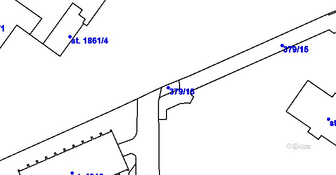 Parcela st. 379/16 v KÚ Hrabůvka, Katastrální mapa