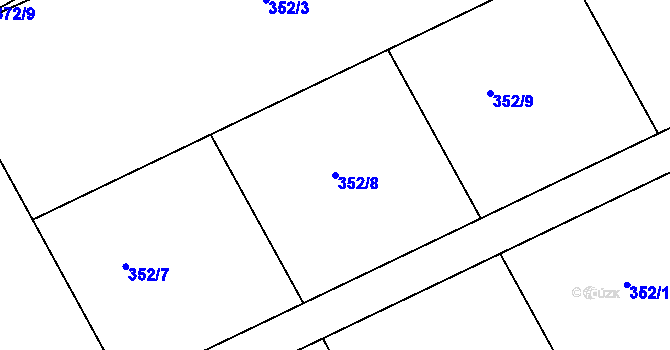 Parcela st. 352/8 v KÚ Heřmanice, Katastrální mapa