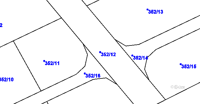 Parcela st. 352/12 v KÚ Heřmanice, Katastrální mapa
