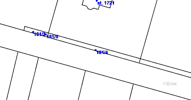 Parcela st. 181/4 v KÚ Heřmanice, Katastrální mapa