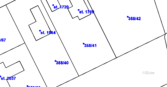 Parcela st. 358/41 v KÚ Heřmanice, Katastrální mapa