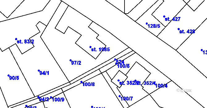 Parcela st. 823 v KÚ Heřmanice, Katastrální mapa