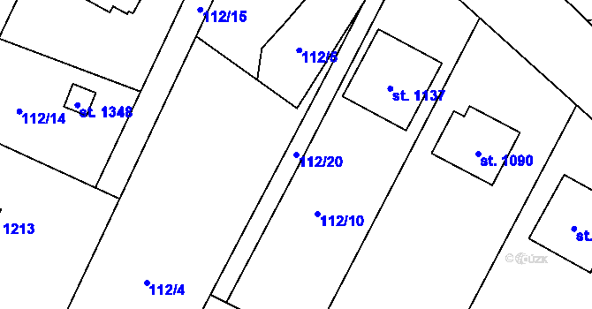 Parcela st. 112/20 v KÚ Heřmanice, Katastrální mapa