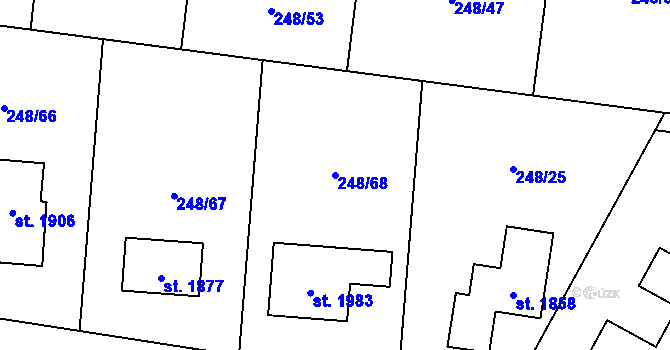Parcela st. 248/68 v KÚ Heřmanice, Katastrální mapa