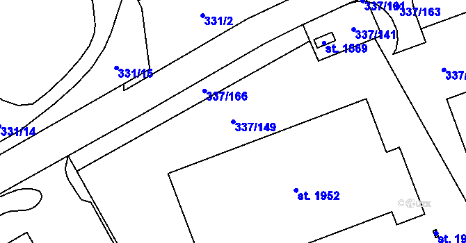 Parcela st. 337/149 v KÚ Heřmanice, Katastrální mapa