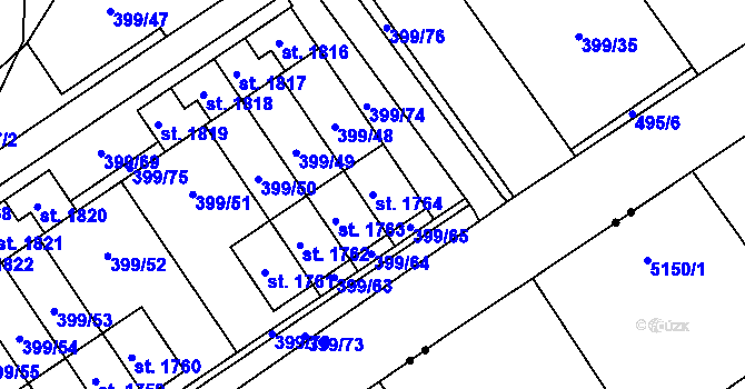 Parcela st. 1764 v KÚ Heřmanice, Katastrální mapa