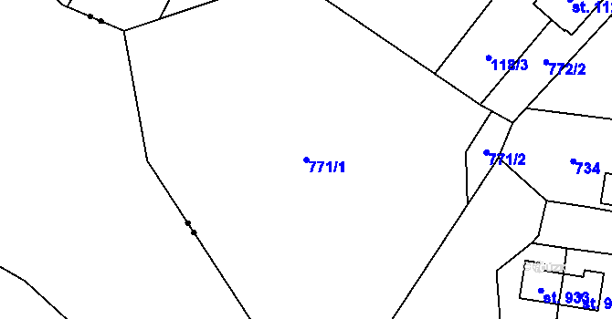 Parcela st. 771/1 v KÚ Heřmanice, Katastrální mapa