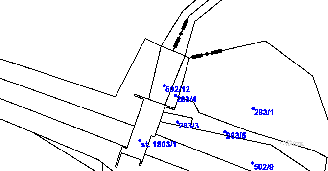 Parcela st. 502/12 v KÚ Heřmanice, Katastrální mapa