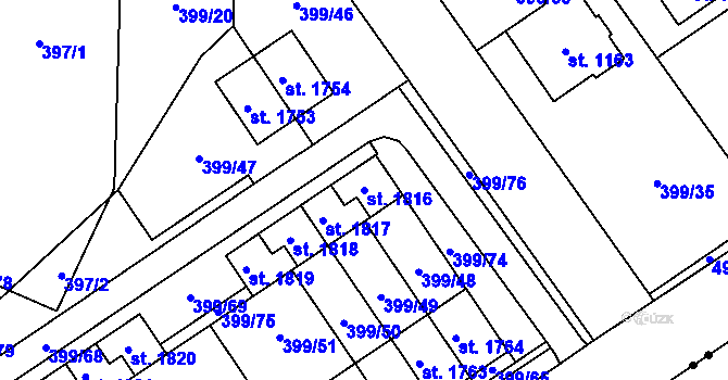 Parcela st. 1816 v KÚ Heřmanice, Katastrální mapa