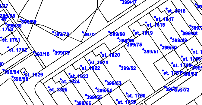 Parcela st. 1820 v KÚ Heřmanice, Katastrální mapa