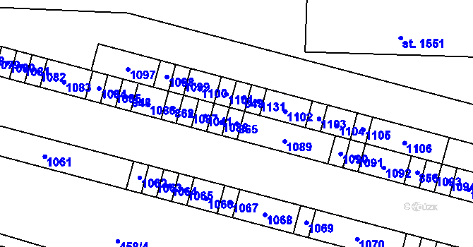 Parcela st. 865 v KÚ Heřmanice, Katastrální mapa