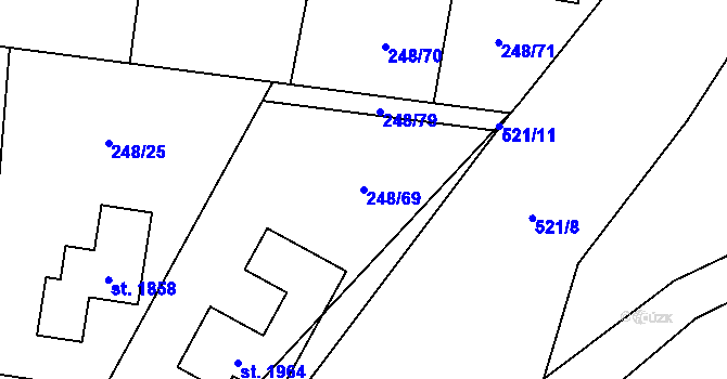 Parcela st. 248/69 v KÚ Heřmanice, Katastrální mapa