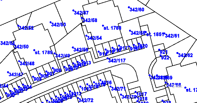 Parcela st. 914 v KÚ Heřmanice, Katastrální mapa