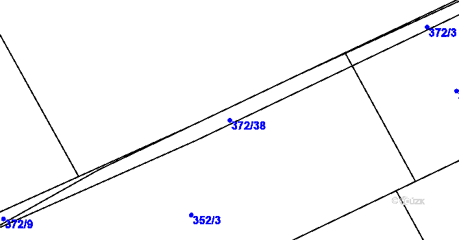 Parcela st. 372/38 v KÚ Heřmanice, Katastrální mapa