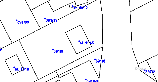 Parcela st. 1945 v KÚ Heřmanice, Katastrální mapa
