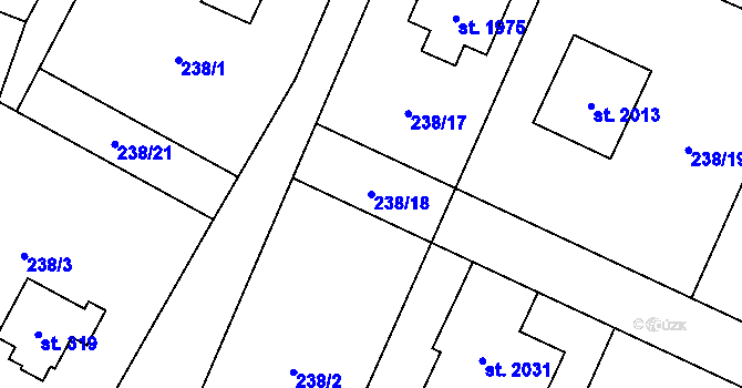 Parcela st. 238/18 v KÚ Heřmanice, Katastrální mapa