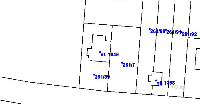 Parcela st. 1948 v KÚ Heřmanice, Katastrální mapa