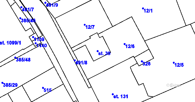Parcela st. 39 v KÚ Heřmanice, Katastrální mapa