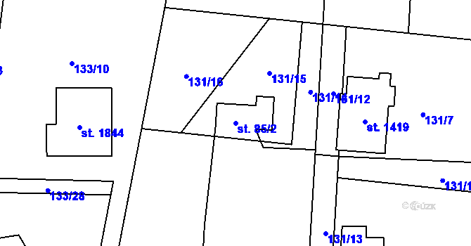 Parcela st. 85/2 v KÚ Heřmanice, Katastrální mapa