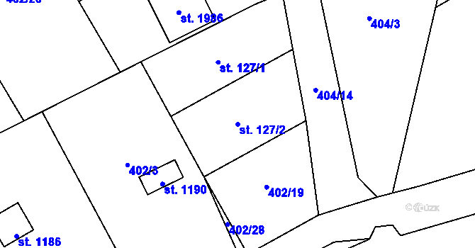 Parcela st. 127/2 v KÚ Heřmanice, Katastrální mapa