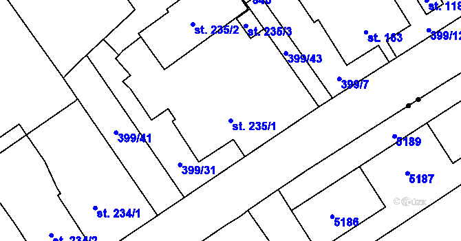 Parcela st. 235/1 v KÚ Heřmanice, Katastrální mapa