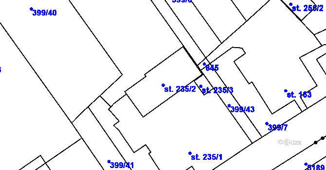 Parcela st. 235/2 v KÚ Heřmanice, Katastrální mapa
