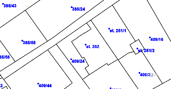 Parcela st. 252 v KÚ Heřmanice, Katastrální mapa