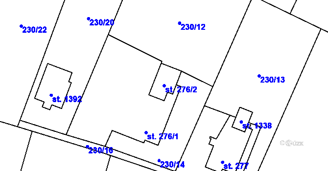 Parcela st. 276/2 v KÚ Heřmanice, Katastrální mapa