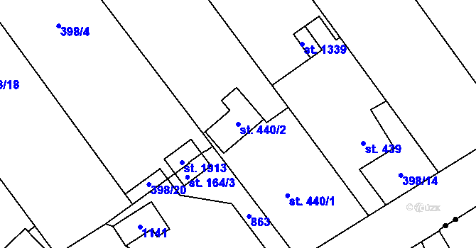 Parcela st. 440/2 v KÚ Heřmanice, Katastrální mapa