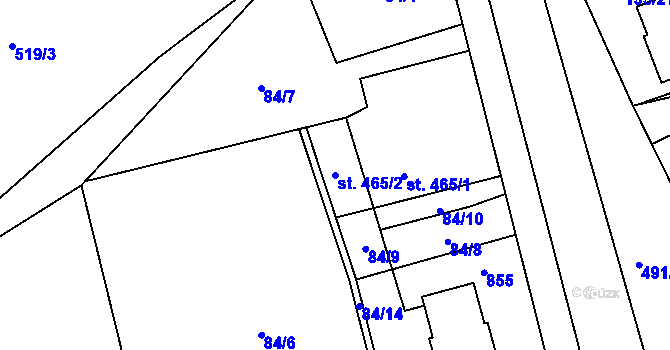 Parcela st. 465/2 v KÚ Heřmanice, Katastrální mapa