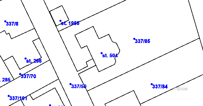 Parcela st. 504 v KÚ Heřmanice, Katastrální mapa