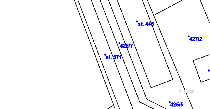 Parcela st. 571 v KÚ Heřmanice, Katastrální mapa