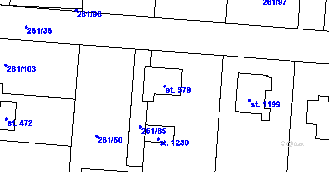 Parcela st. 579 v KÚ Heřmanice, Katastrální mapa