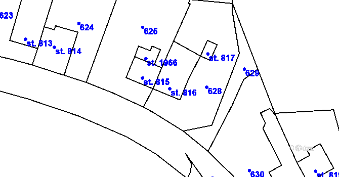 Parcela st. 816 v KÚ Heřmanice, Katastrální mapa