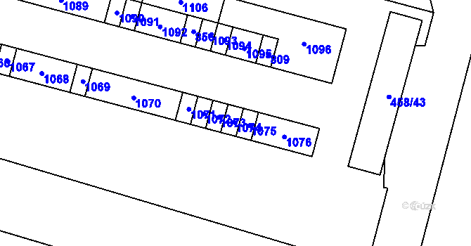 Parcela st. 1008 v KÚ Heřmanice, Katastrální mapa