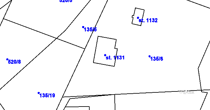 Parcela st. 1131 v KÚ Heřmanice, Katastrální mapa