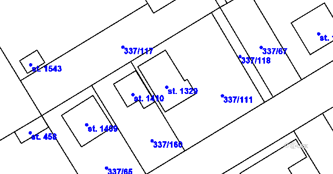 Parcela st. 1329 v KÚ Heřmanice, Katastrální mapa