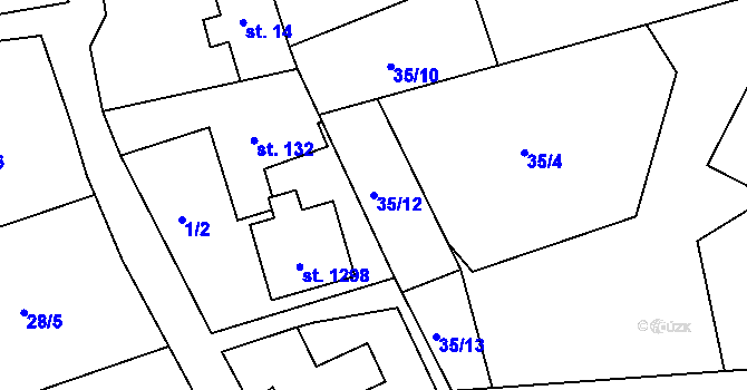 Parcela st. 35/12 v KÚ Heřmanice, Katastrální mapa